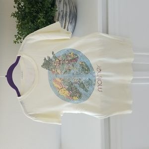 Mother linen t shirt pale yellow, peace on earth, size S